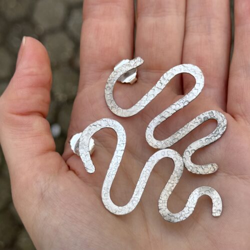 Schlangenohrringe, 925 Silber, inklusive Ohrstecker